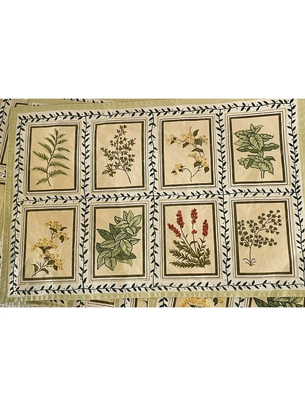 Lillian Vernon - Herbal Design Placemats -Set of 8